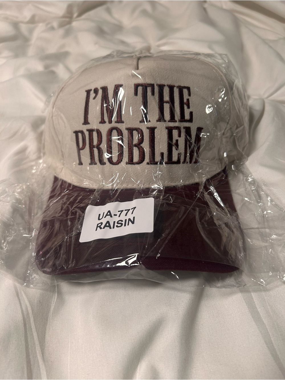 Zenana I'm The Problem Two-Tone Raisin Baseball Cap